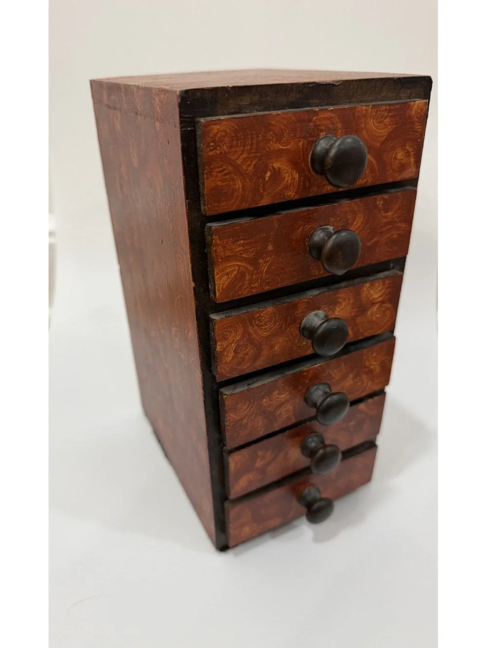 Vintage Handmade Wooden Jewelry Box With Five Drawers Jewelry Storage Box